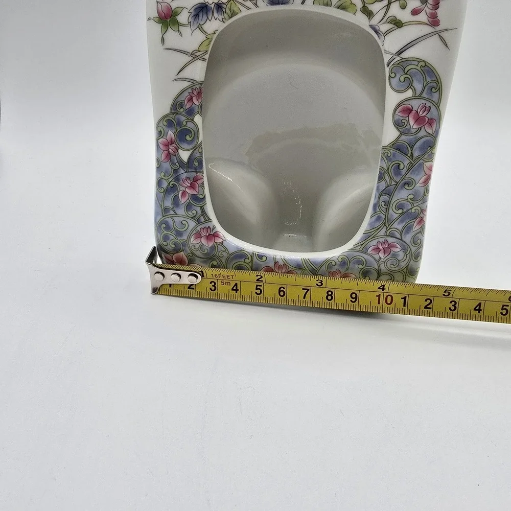 Vtg Ceramic Porcelain Floral‎ Porcelain Picture Frame Boho Japan Cottagecore